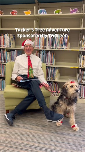 Story Time No. 1 with Sally and Mayor Marks at the Athens-Limestone Public Library - Tucker’s Tree Adventure sponsored by TriGreen. Athens-Limestone County Public Library TriGreen Equipment | City of Athens, Alabama (Public Relations)