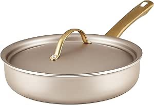Farberware Radiant Nonstick Saute Pan with Lid, Dishwasher Safe, 2.75 Quart, Champagne