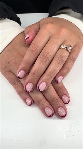 Cute Frenchie Nail Art Designs with Silver Accents