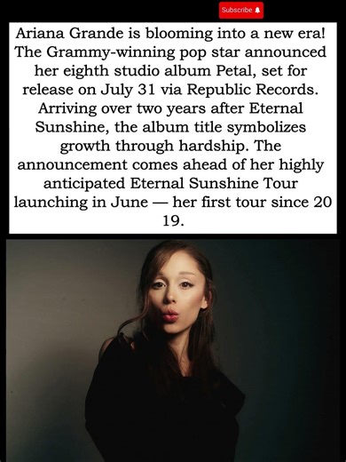 Ariana Grande Announces New Album 'Petal' With July 31 Release Date #newalbum #popmusic