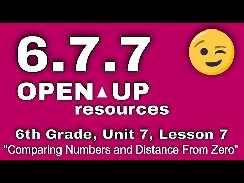 😉 6th Grade, Unit 7, Lesson 7 "Comparing Numbers and Distance from Zero" IM Math
