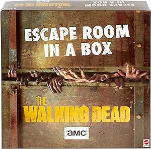 Mattel Games Escape Room in a Box:The Walking Dead Board Game, Party Game for 4 to 8 Players with Clues & Puzzles Inspired by AMC TV Series, Gift for Teens & Adults Ages 13 Years Old & Up
