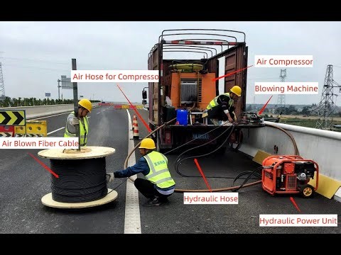 How to Install Air Blown Fiber Optic Cables | On-site Construction Video