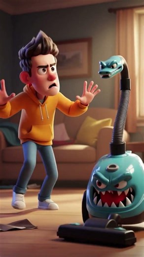 Vacuum Cleaner Turns Into a MONSTER?! 😂 (Funniest Chase Ever) #animation #shorts #comedy