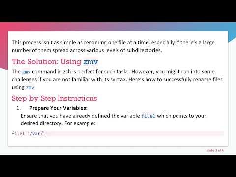 How to Recursively Rename Multiple Files Using zmv in Zsh