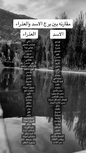 جزء(42) بارت (12) مقارنه بين برج الاسد والعذراء. #♈️♉️♊️♋️♌️♍️♎️♏️♐️♑️♒️♓️ #horoscope #ابراج_الفلك #مقارنه_بين_الابراج #صفات_الابراج #الابراج_ومواصفاته #البرج_الفلكي #محبي_الابراج #الابراج_الفلكيه #شنو_برجكم؟ #برج_الحمل #برج_الثور #برج_الجوزاء #برج_السرطان #برج_الاسد #برج_العذراء #برج_الميزان #برج_العقرب #برج_القوس #برج_الجدي #برج_الدلو #برج_الحوت