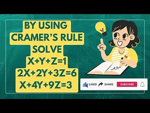Inter Maths 1-A | Matrices | Cramer’s Rule | Solve 3×3 Problem Step by Step | ‪@SVSEDUTECH‬