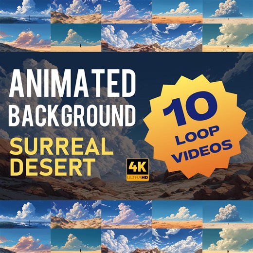 Surreal Desert Animated Background 4K | Loop Video - Etsy