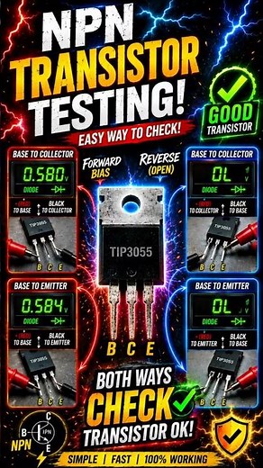 Easiest Way To Test NPN Transistor #npntransistor #electroniccomponents #shorts #multimeter #diy