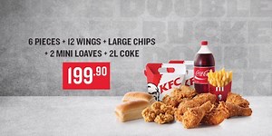 It's DOUBLE the goodness with the KFC Double Bucket for only 199.90. KFC, it's finger lickin' good. | KFC Botswana