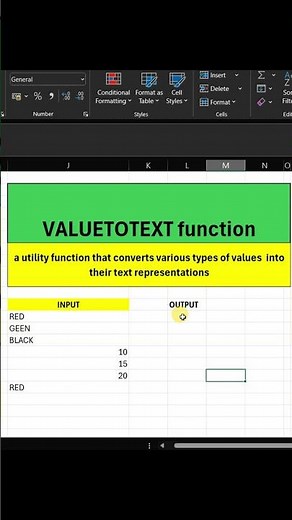 Excel VALUETOTEXT Function Explained | Convert Values to Text Easily