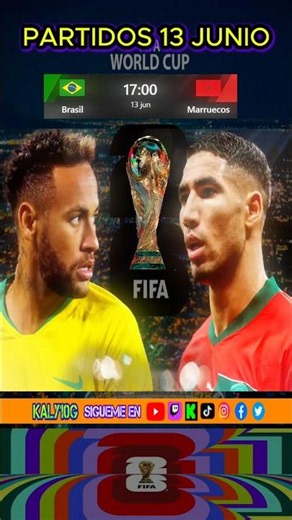 partidos para el 13 de junio mundial 2026#futbol⚽️ #SoccerSeason2026 #copadomundo #mundial #brasil