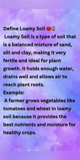 Define Loamy Soil 🍅🪴#definr #loamy #soil #sand #silt #clay #healthy #moisture #crop #example #viral