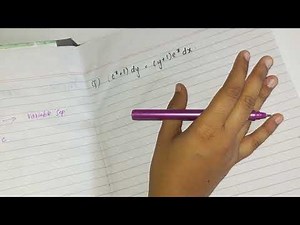 Variable separable form | Differential equations.