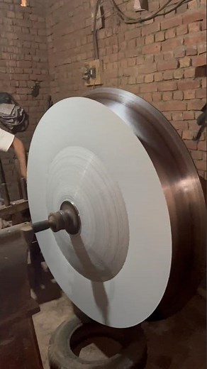 Heavy Metal Sheet Spinning – Large Industrial Dish Forming on Power Lathe #youtubeshorts