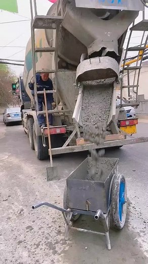 Cement Mixing Process in Construction Scene