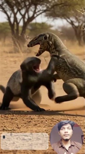 Monitor Lizard Attacks Honey Badger |🦎🦡 | What Happens Next Will Shock You! #wildlife #animal