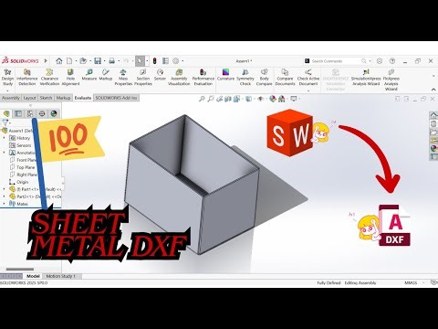 Converting SolidWorks Sheet Metal Parts to DXF for Laser Cutting 🔥⚙️ | Complete Tutorial