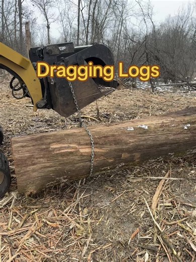 Dragging logs after the grappler broke. Still need to get the work done when your clearing land. #forestrymulching #landmanagement #landclearing #heavyequipment #sendit