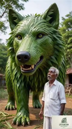 Clever Fox Sculpture from Coconut Leaves | JayRam Leaf Studio #shorts #trending #ai #animals