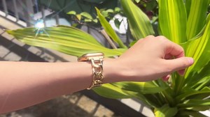 JR.DM Gold Watch Bands for Women Compatible with Apple Watch 38mm 40mm 41mm 42mm(S10/11) Adjustable Metal Cowboy Steel Single Chain Bracelet for iWatch Series 11/10/9/8/7/6/5/4 SE 3/2/1 (No Case)