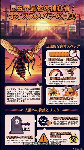 🐝昆虫界最強の捕食者：オオスズメバチの生態と脅威
