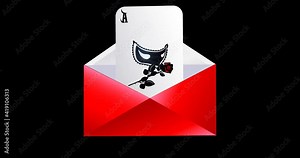 red envelope and abstract card with mask