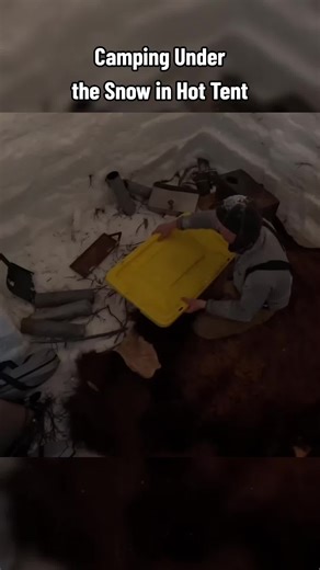 Camping Under the Snow in Hot Tent #camping #Outdoors #cooking #outdoorcooking #outdoor #camp #cook #bushcraft #survive #survivalskill #survival #alaska