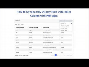 Show Hide jQuery DataTables Column with Server-side Processing with PHP Ajax