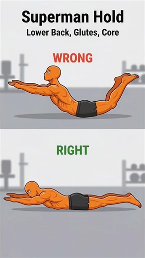 Stop Doing Superman Hold Wrong! Fix This Before You Hurt Your Lower Back 🔥 #fitness #homeworkout