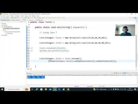 Java program to find common elements from the two given lists using Java 8 (stream API) #java8 #code