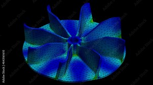 Mechanic simulation engineering - Fan blade Displacement and stress finite element analysis