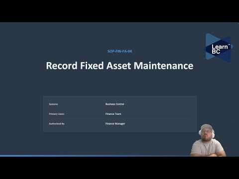 Record Fixed Asset Maintenance in Microsoft Dynamics 365 Business Central | SOP-FIN-FA-04