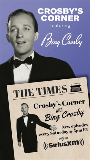 Step into Crosby’s Corner on SiriusXM 40s Junction! 📻✨ Tune in every Saturday at 5 PM ET for new episodes featuring timeless classics and Bing’s legendary charm. Missed it? Catch replays on Sunday at 8 PM ET or Tuesday at Noon ET! All episodes are also available on the SiriusXM App—included with trial & subscriptions. | Bing Crosby