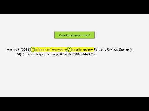 Anatomy of an APA Article Citation