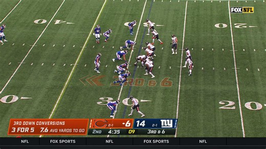Dexter Lawrence's bull rush gets home for sack on Justin Fields