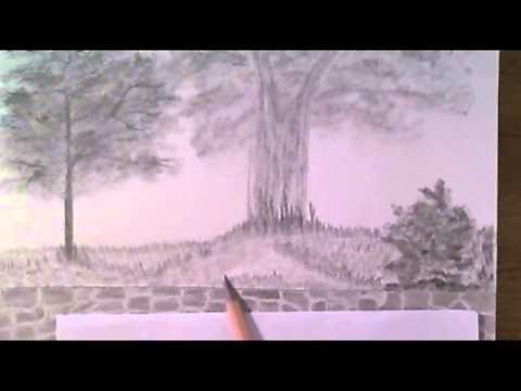 Drawing A Landscape Wall Part 4 - How To Draw Grass