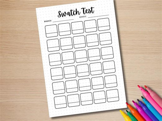 Swatch Test - PRINTABLE Journal Page - Planner Page - Color Test - Colour Test - Marker Test - Color Swatch - Colour Swatch - Marker Set - Etsy Canada