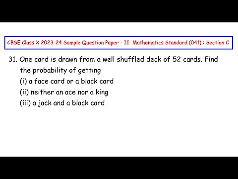 Q31 - One card is drawn from a well shuffled deck of 52 cards. Find the probability of getting...