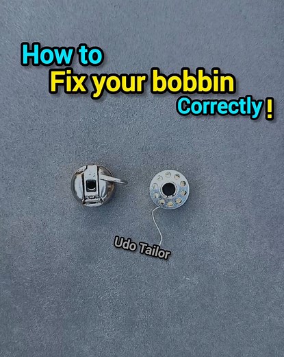 How to fix bobbin into a bobbin case | check ths out ✂️😱 #sew #sewing #sewinghacks #fblifestyle #sewingideas #sewingtricks | Udo Tailor