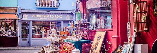 De Portobello Road Market in Notting Hill in Londen