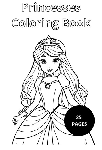 Princesses Coloring Book Printable – 25 Pages PDF – Cute Fantasy Princess Coloring Pages for Kids – Instant Digital Download (2 PDF Files) - Etsy Australia
