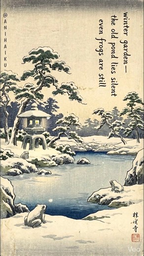 What happens to the famous frog in winter? 🐸❄️ Animated Haiku (Bashō)