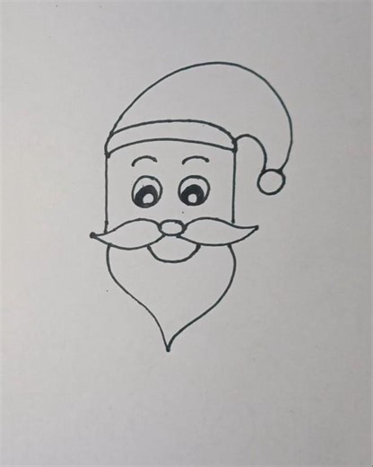 Howtodraw a santa claus face with number100🤶🏻/very easy and simple santa drawing/stepbystep tutorial