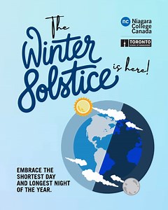 Happy Winter Solstice! Today marks the shortest day and longest night of the year, when we celebrate the return of the sun and its warmth and life-giving energy. ❄️☃️ | Niagara College - Toronto | Facebook