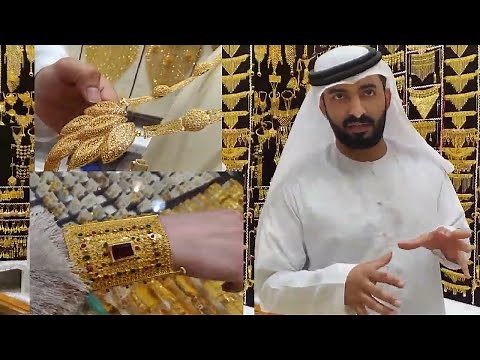 Dubai Gold market (Gold Souk) shop - inside tour