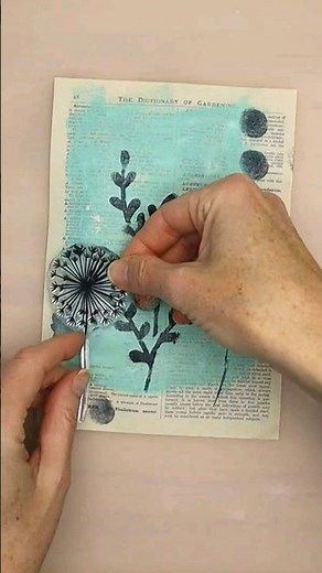 Simple mixed media collage paper with acrylics, stencil + stamps. #shorts #mixedmedia