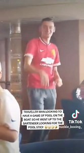 43K views · 154 reactions | TRAVELLER MAN LOOKING TO HAVE A GAME OF POOL ON THE BOAT SO HE GOES UP TO THE BARTENDER LOOKING FOR THE POOL STICK 藍藍藍藍 | Fighting BKB | Facebook