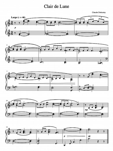 Clair de Lune – Easy Sheet Music in PDF