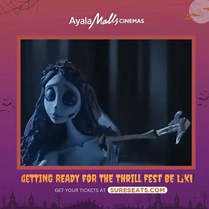 7.5K views | Is your Halloween costume ready? Come dressed as your favorite character and get a chance to pick-a-prize when you watch Thrill Fest 2024 at Ayala Malls Cinemas. Catch Tim Burton's classic fantasy film "Corpse Bride" from October 30 to November 5 and witness the sinister wedding story of Victor, Emily and Victoria. Book your tickets now  sureseats.com #AyalaMalls #AyalaMallsCinemas #ThrillFest2024 | Ayala Malls Cinemas | Facebook